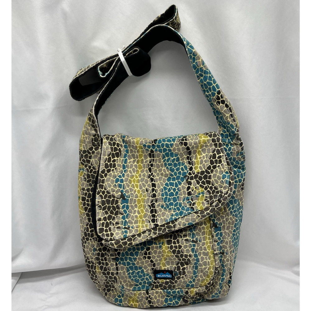 KAVU Crossbody Mini Keeper Adjustable Strap Bag Purse Snakeskin Giraffe pattern